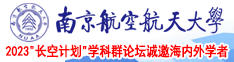 淫水四射图南京航空航天大学2023“长空计划”学科群论坛诚邀海内外学者